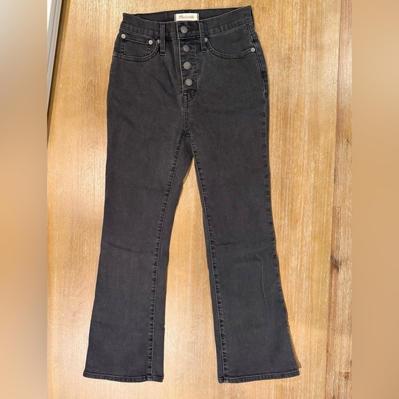 Madewell Women’s Cali‎ Demi-Boot Light Black Wash Ankle Denim Jeans Size 25 - Picture 10 of 11